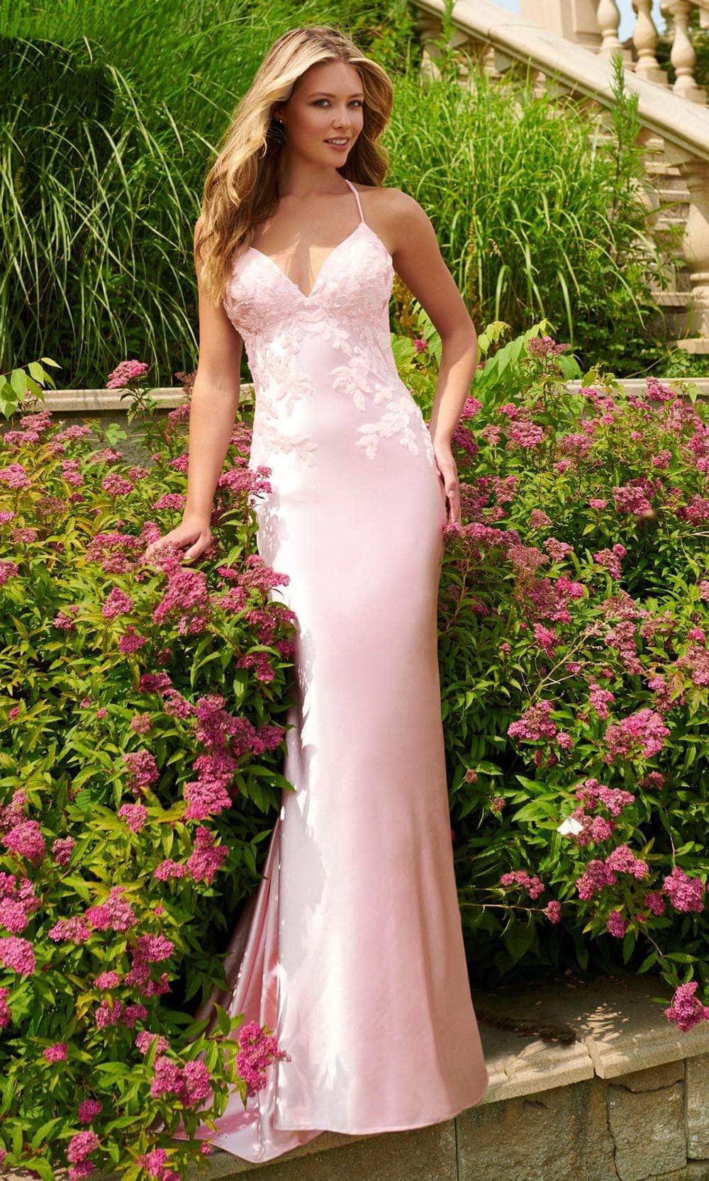Image of Faviana 11002 - Beaded Applique Prom Gown