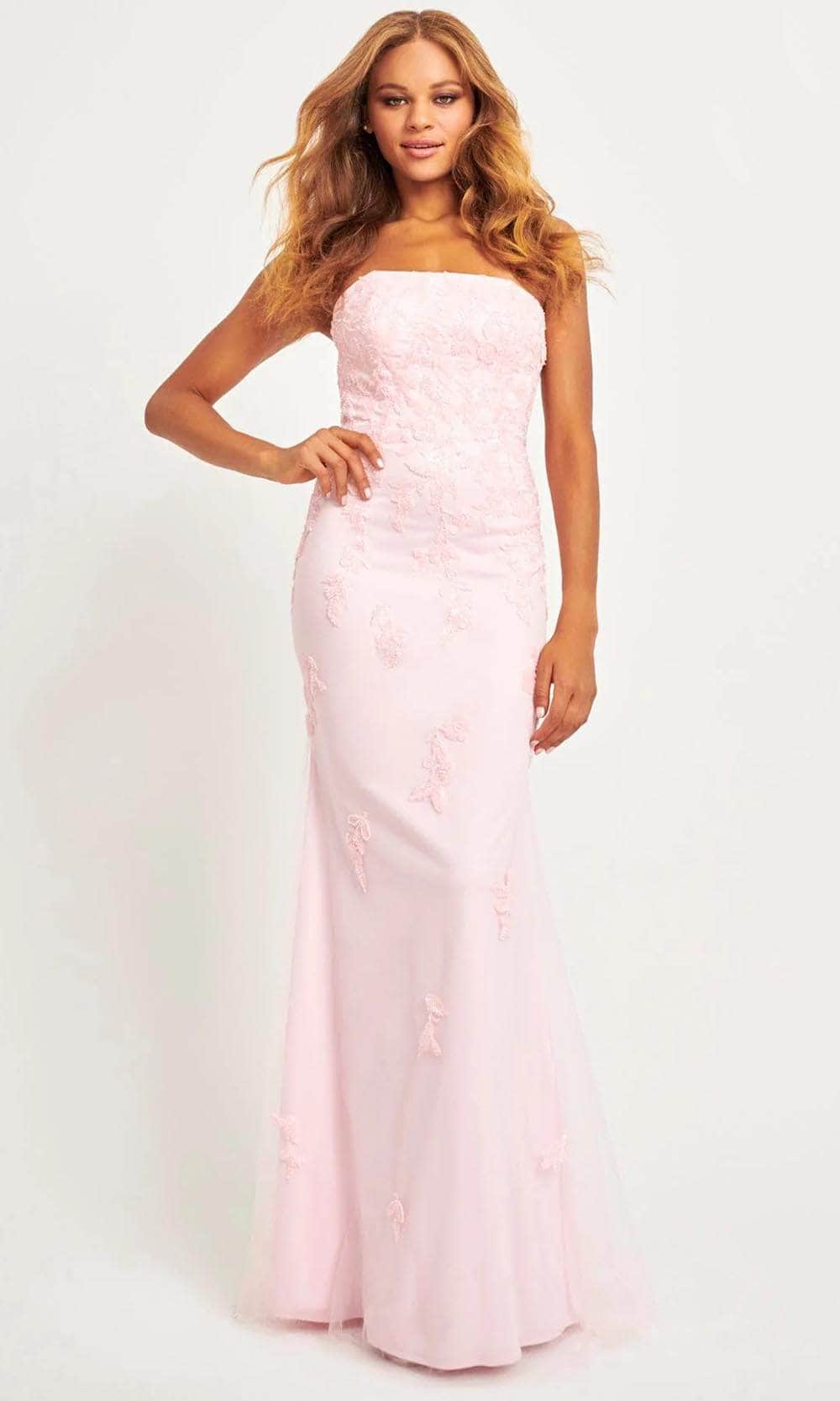 Image of Faviana 11004 - Strapless Applique Prom Gown