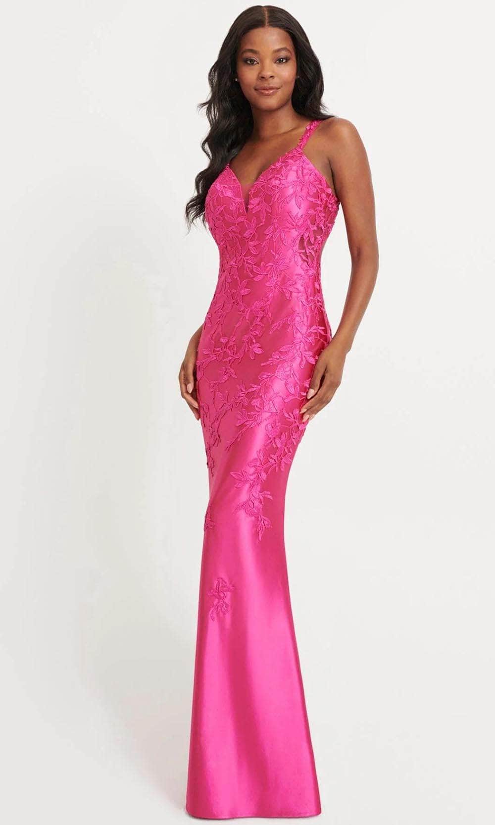 Image of Faviana 11082 - Applique Cutout Back Prom Gown