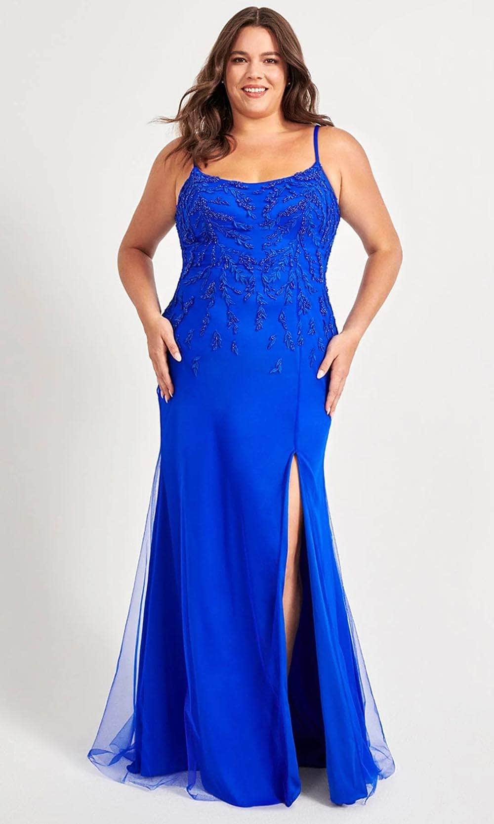 Image of Faviana 9559 - Beaded Lace Scoop Prom Gown