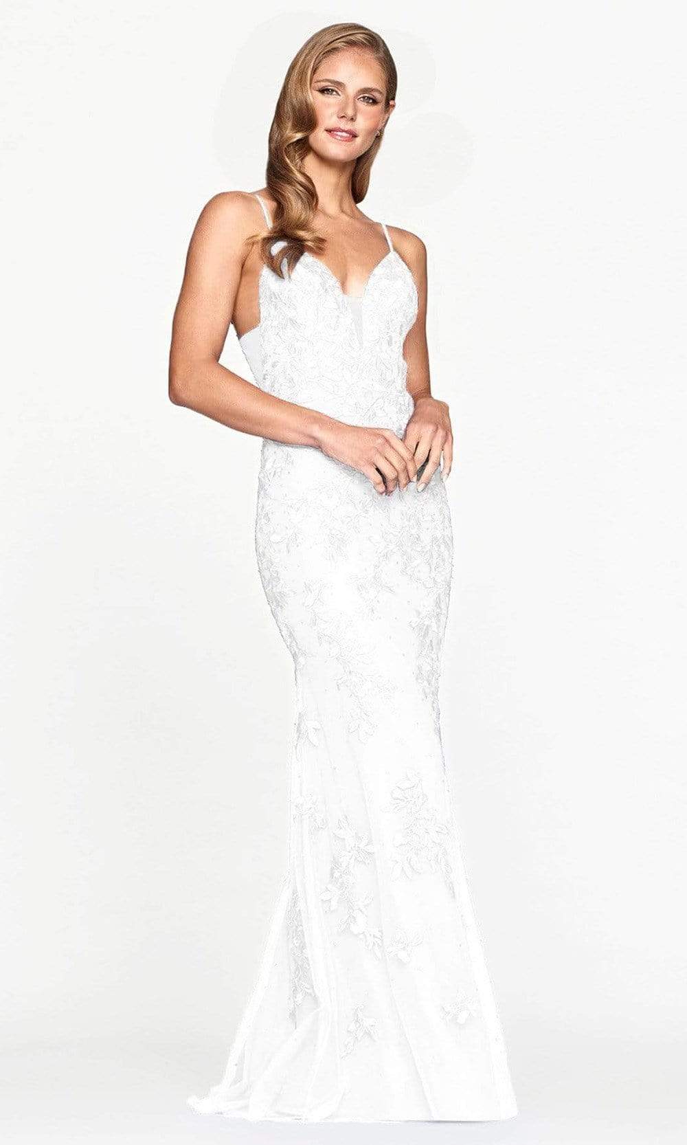 Image of Faviana - S10509 Beaded Applique Mermaid Gown