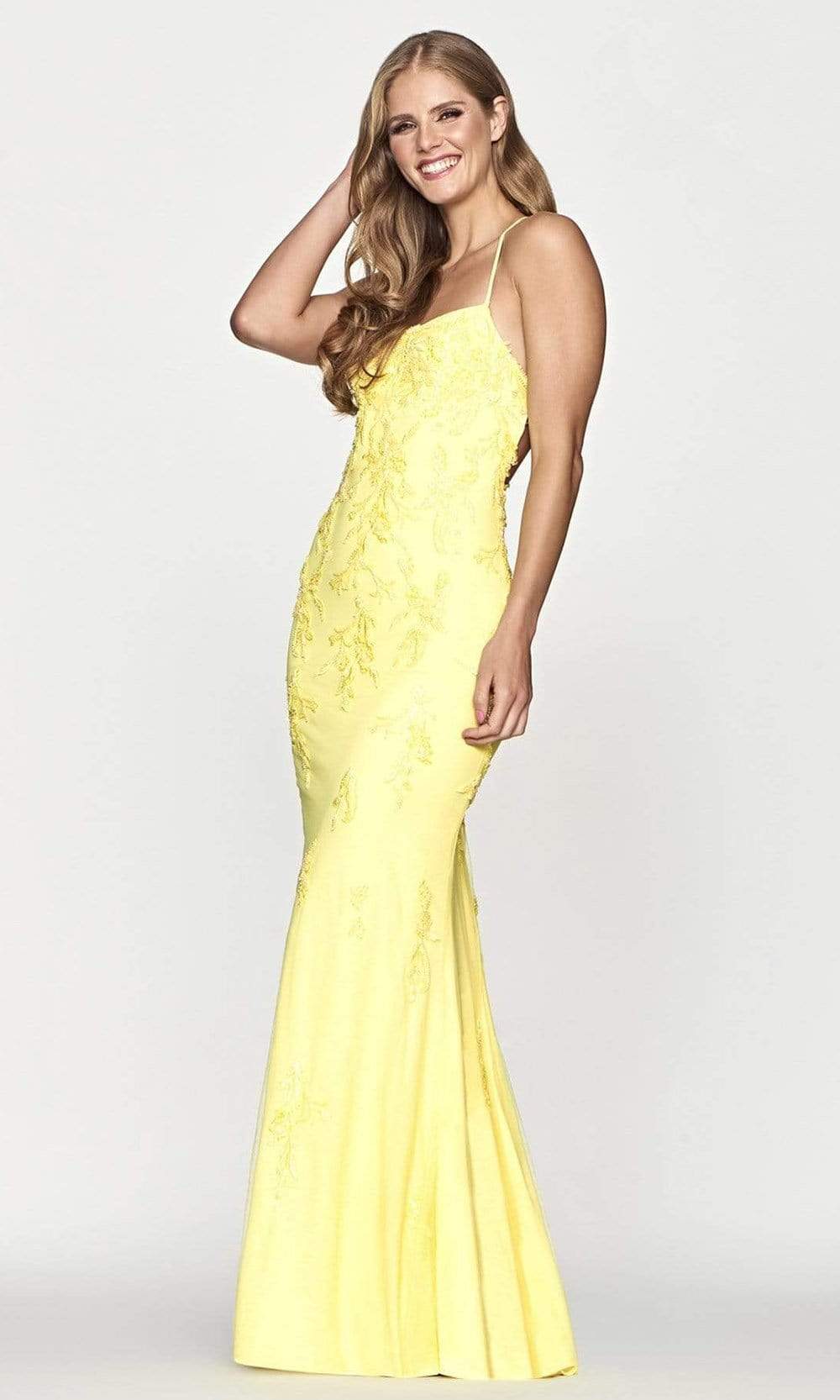 Image of Faviana - S10634 Sleeveless Lace Appliqued Gown