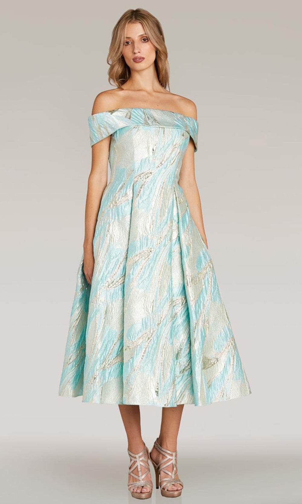 Image of Feriani Couture 18341 - Off Shoulder Jacquard Evening Dress
