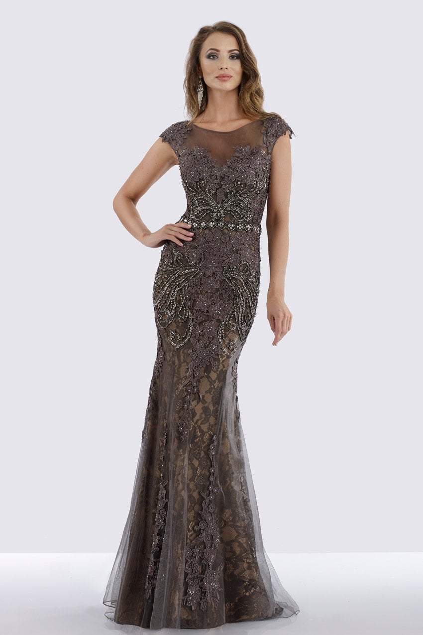 Image of Feriani Couture - 26257 Illusion Bateau Neck Bedecked Gown