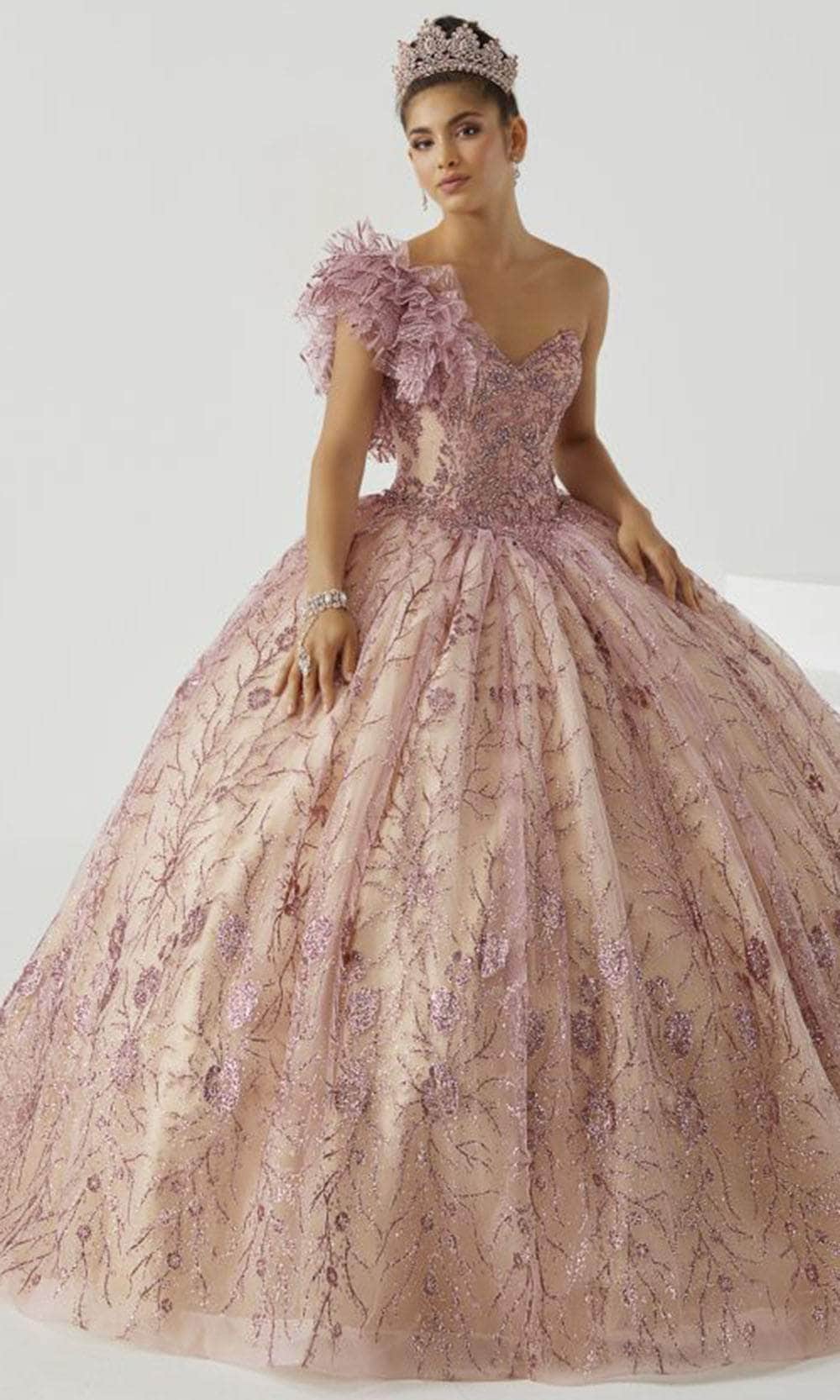 Image of Fiesta Gowns - 56440 Ruffled One Shoulder Ballgown