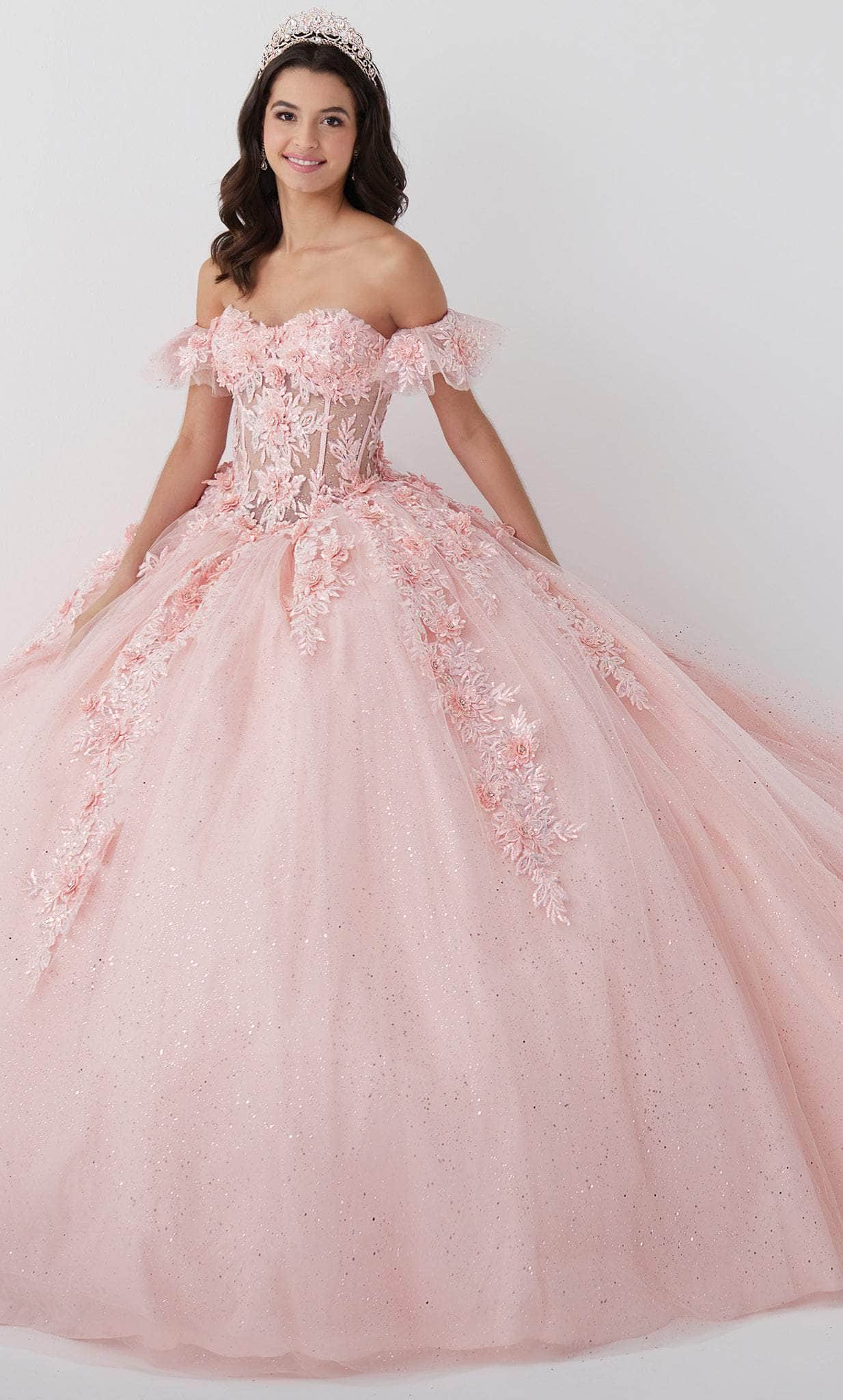Image of Fiesta Gowns 56465 - Strapless Corseted Quinceanera Gown