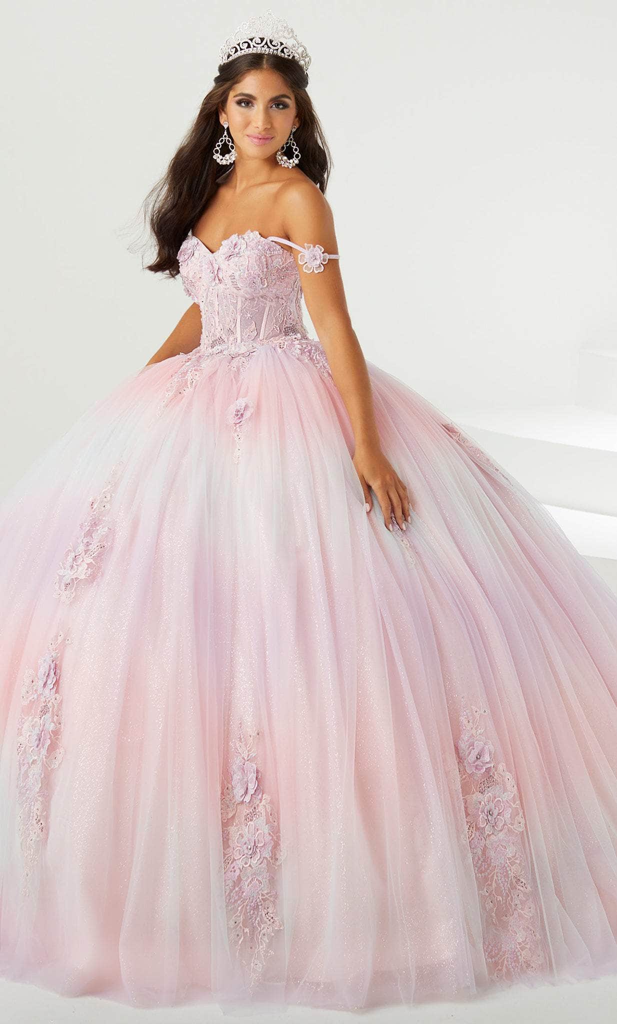 Image of Fiesta Gowns 56469 - Thin Strapped Glittery Ball Gown