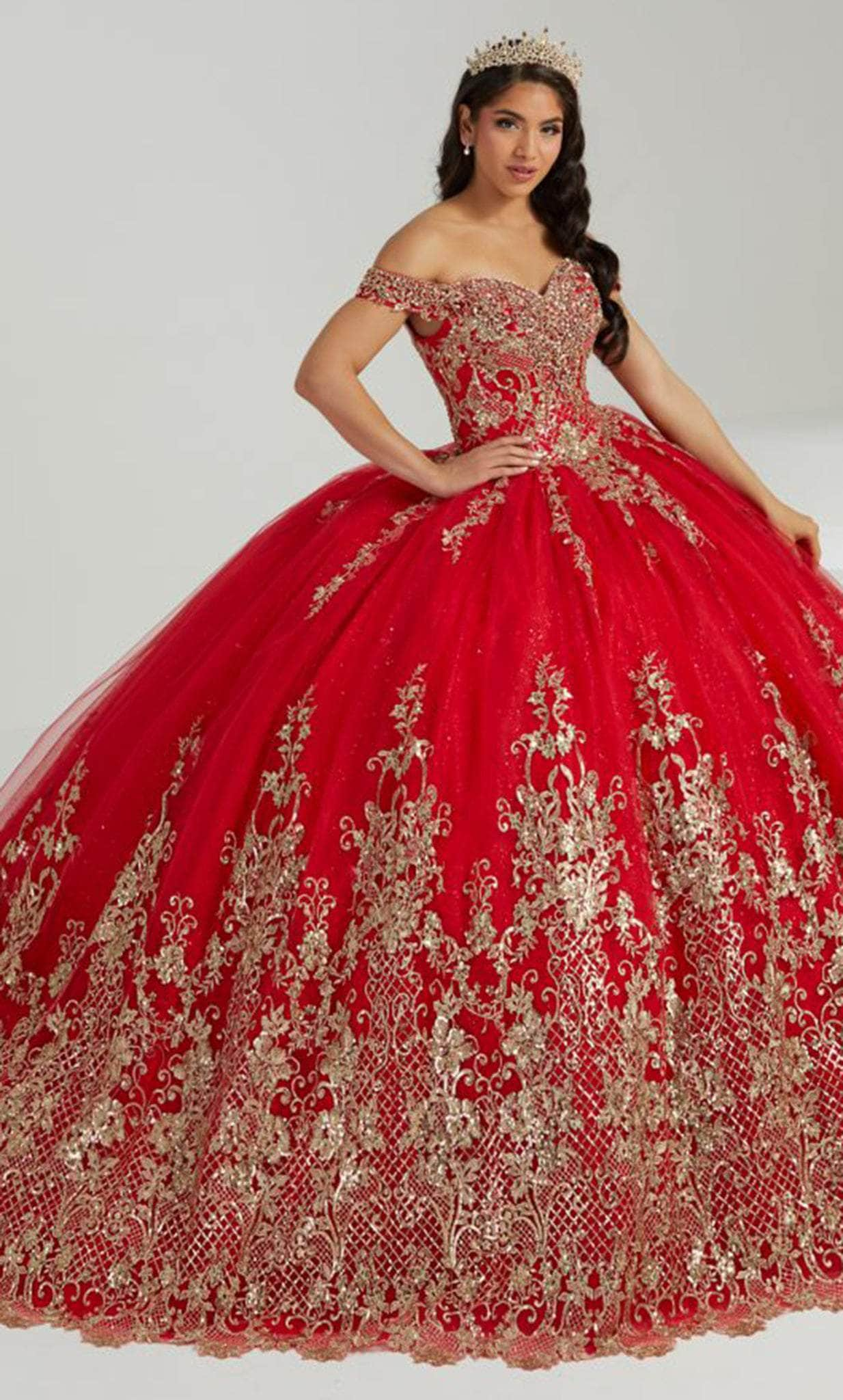 Image of Fiesta Gowns 56486 - Off Shoulder Sweetheart Ballgown