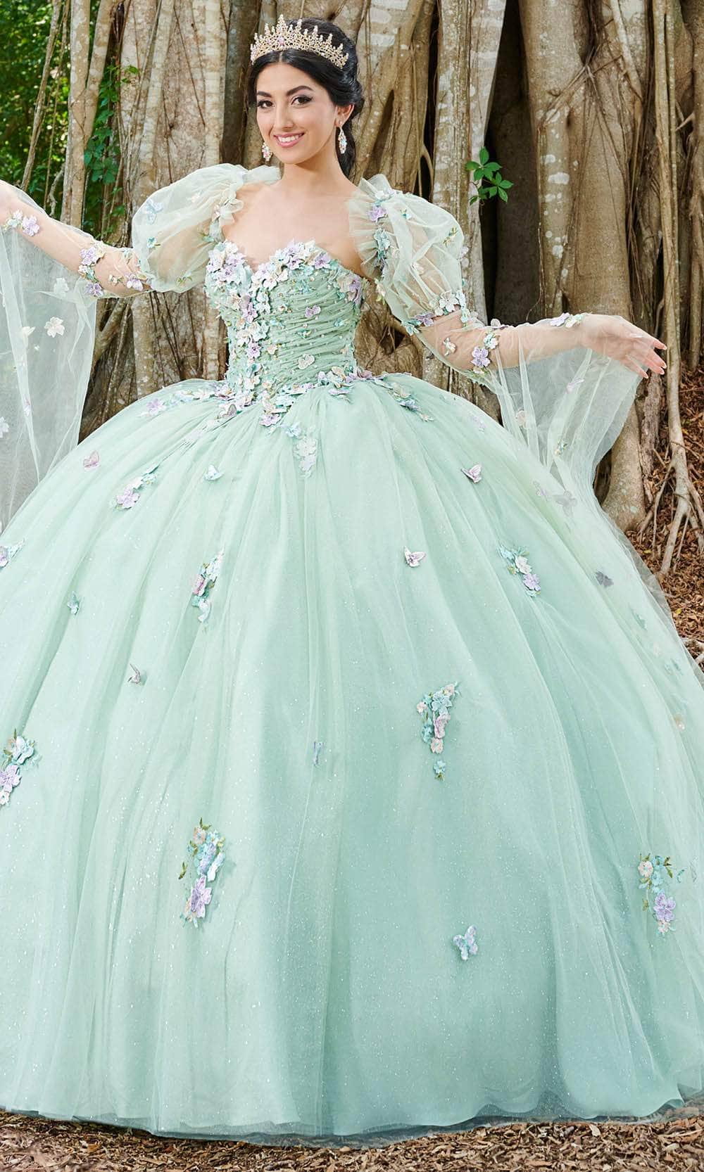 Image of Fiesta Gowns 56500 - 3D Floral Applique Sweetheart Ballgown
