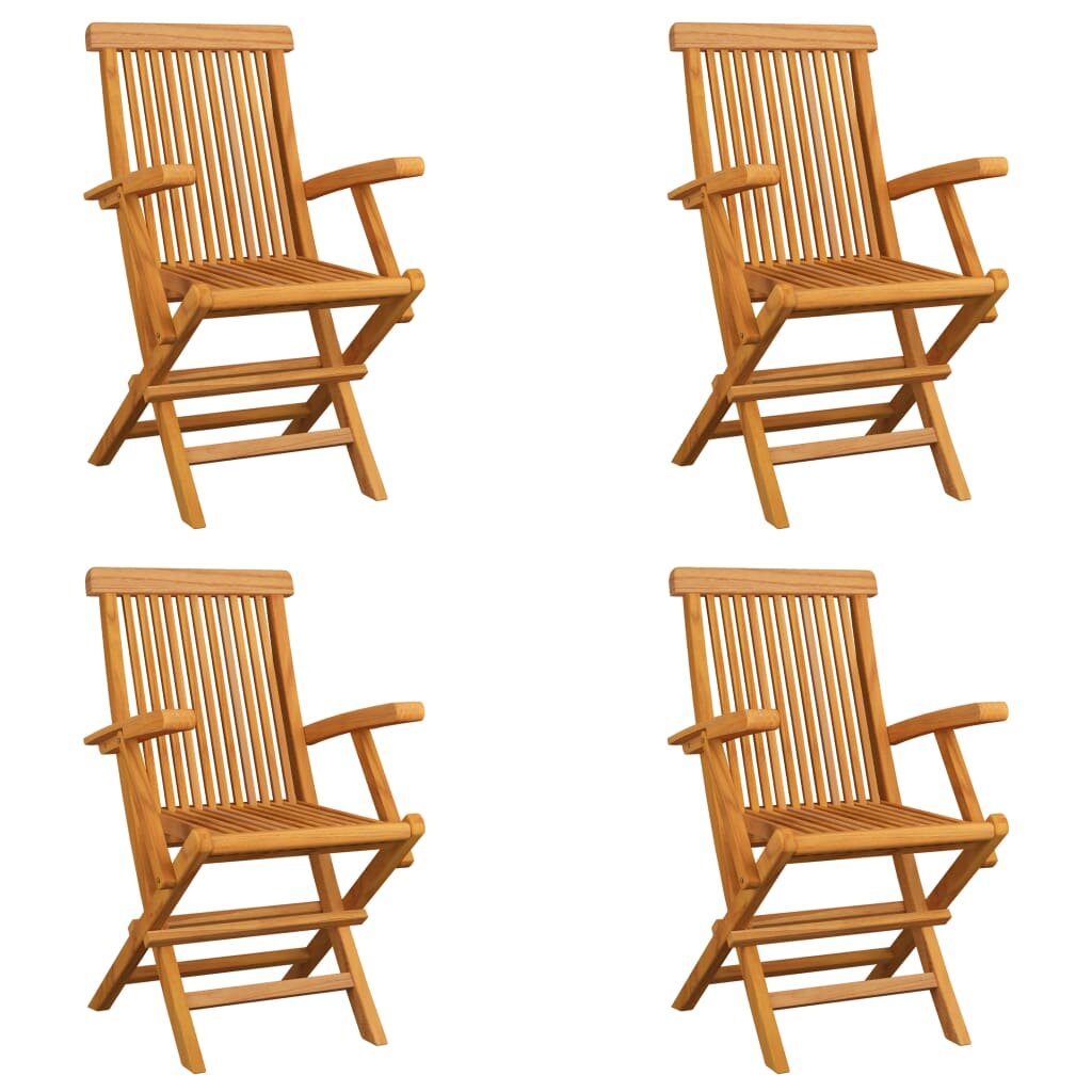 Image of Folding Garden Chairs 4 pcs Solid Teak Wood