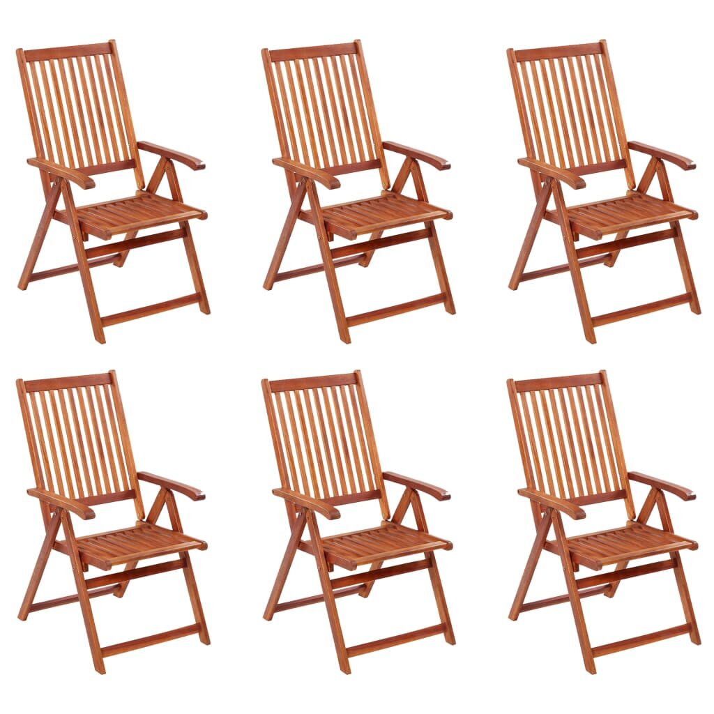 Image of Folding Garden Chairs 6 pcs Solid Acacia Wood