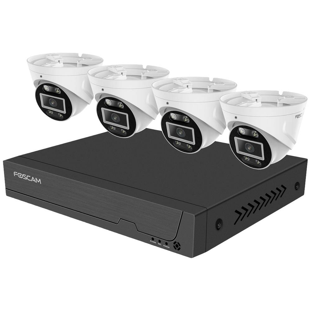 Image of Foscam FN9108E-T4-2T LAN IP-CCTV camera set 8-channel incl 4 cameras 3072 x 1728 p