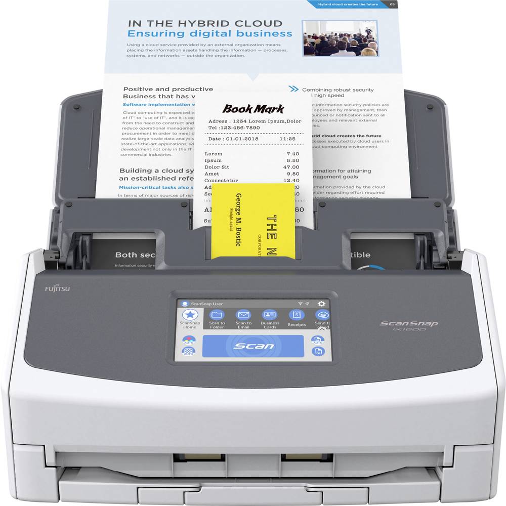 Image of Fujitsu ScanSnap iX1600 Duplex document scanner A4 600 x 600 40 pages/min USB Wi-Fi 80211 b/g/n