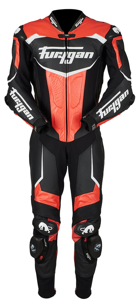Image of Furygan 6545-102 Leather suit Overtake Black-Red-White Größe 48