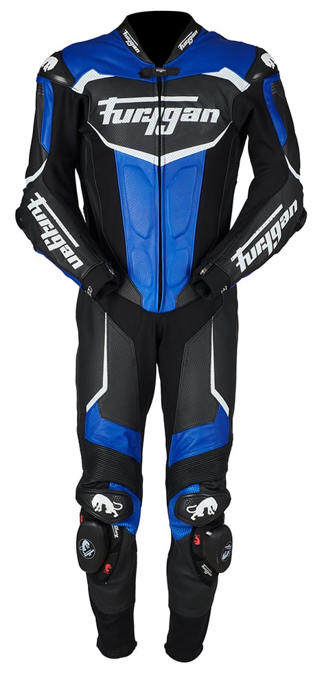 Image of Furygan 6545-116 Leather suit Overtake Black-Blue-White Größe 54