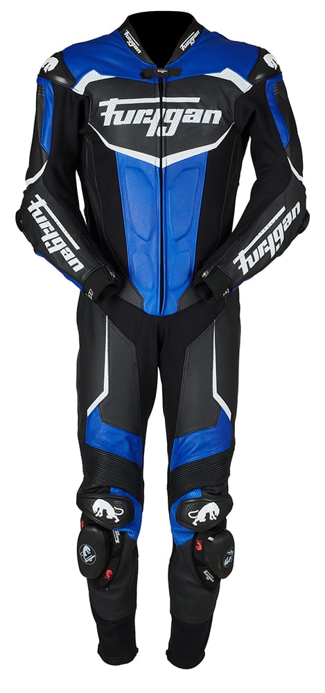 Image of Furygan 6545-116 Leather suit Overtake Black-Blue-White Talla 52