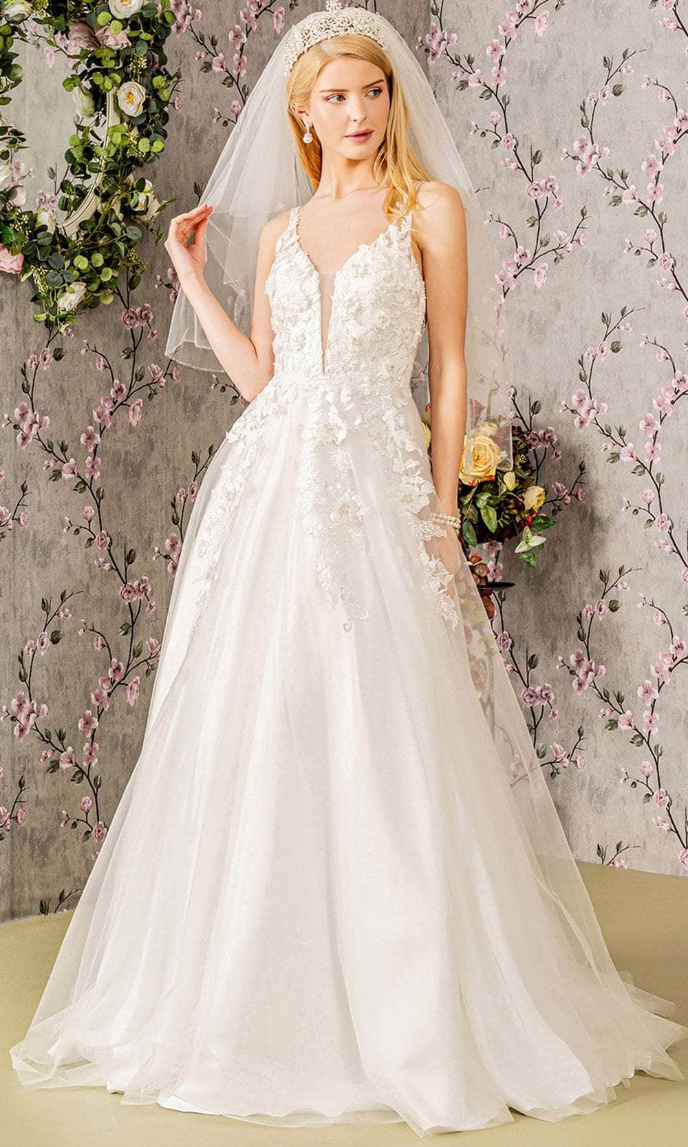 Image of GLS by Gloria Bridal GL3269 - Floral Embroidered Wedding Gown