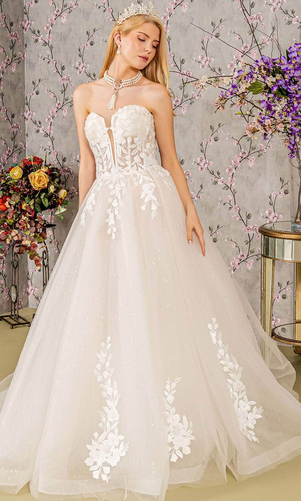 Image of GLS by Gloria Bridal GL3349 - Strapless Embroidered Ballgown