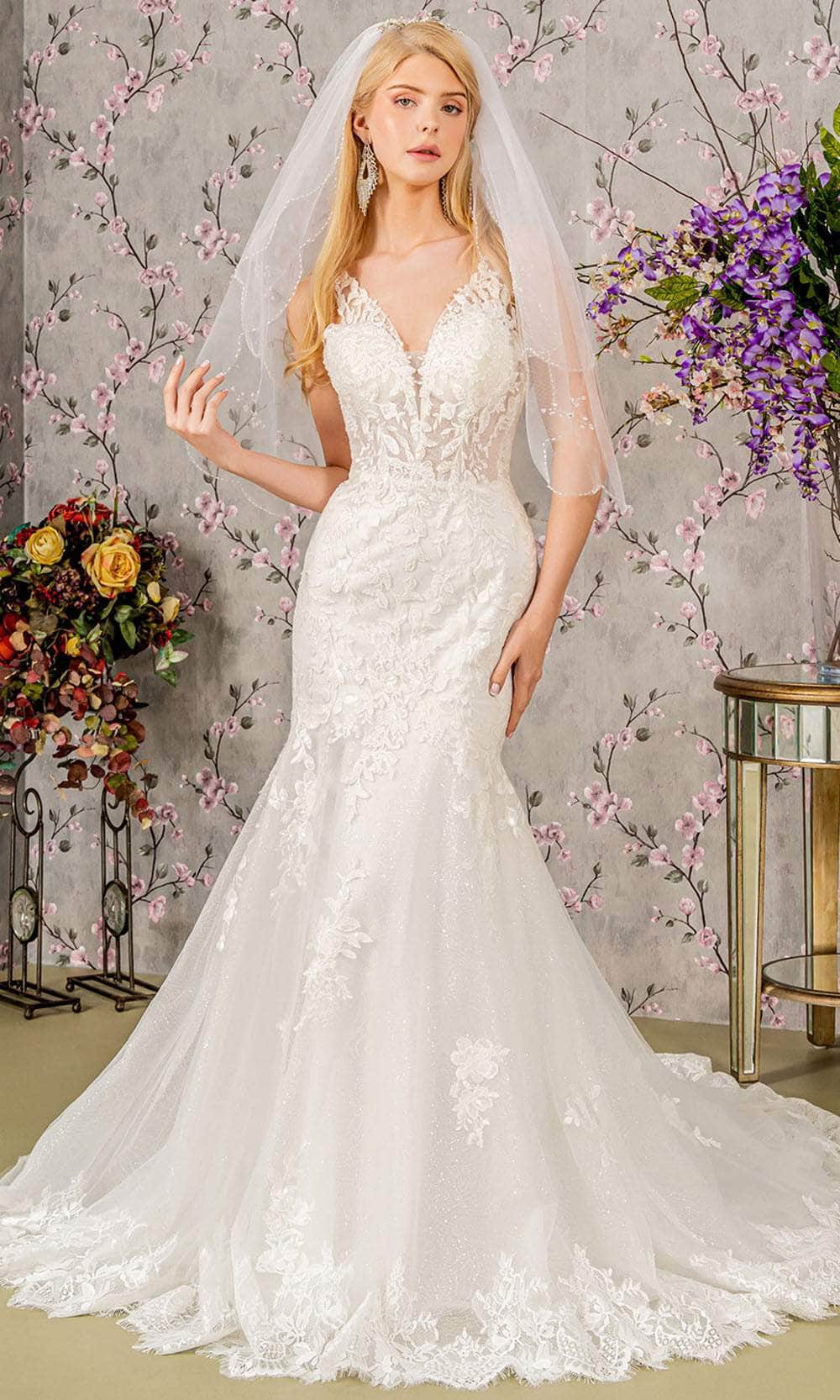 Image of GLS by Gloria Bridal GL3487 - Embroidered Mermaid Bridal Gown