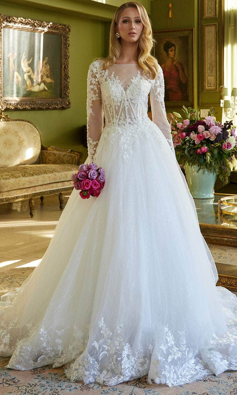 Image of GLS by Gloria Bridal GL3603 - Long Sleeve A-Line Bridal Gown