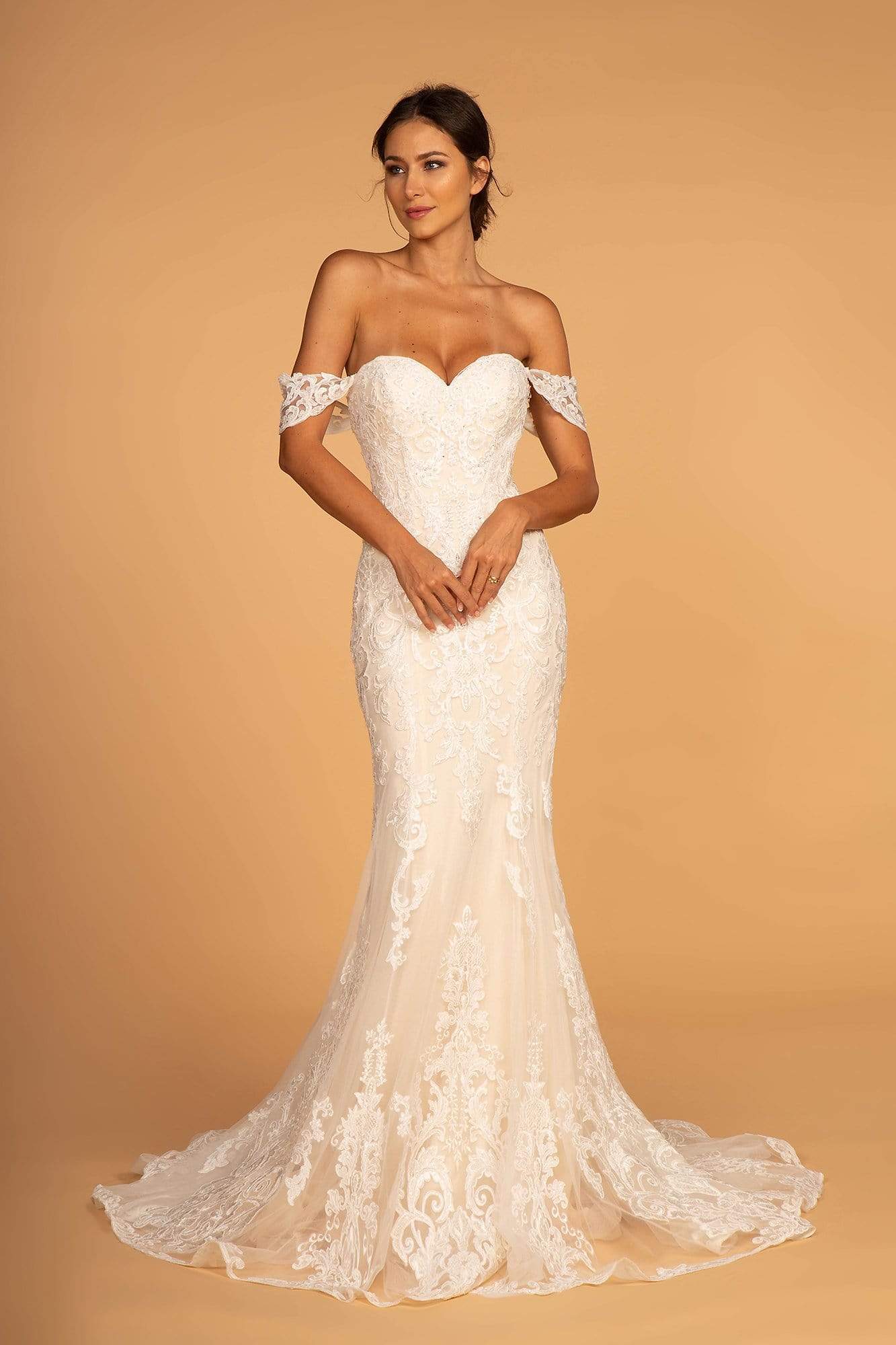 Image of GLS by Gloria - GL2591 Lace Off-Shoulder Mermaid Gown