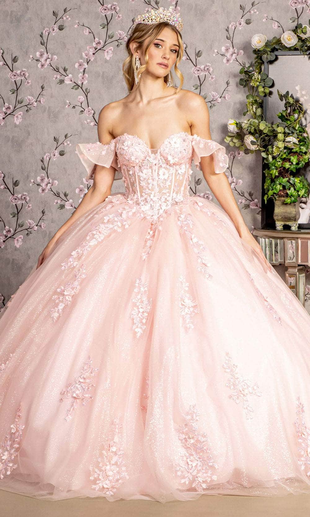 Image of GLS by Gloria GL3475 - Corset Bodice Off-Shoulder Ballgown