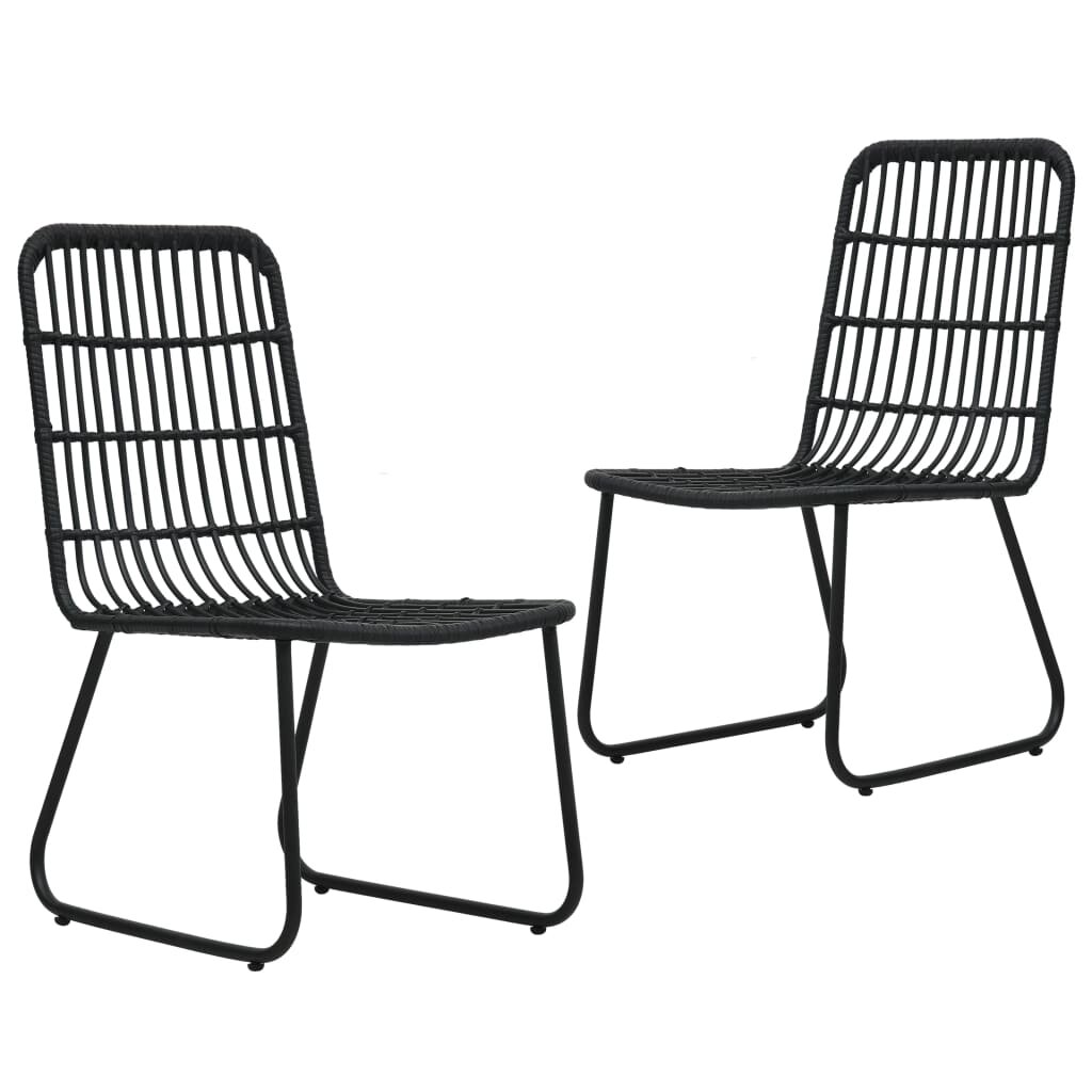 Image of Garden Chairs 2 pcs Poly Rattan Black