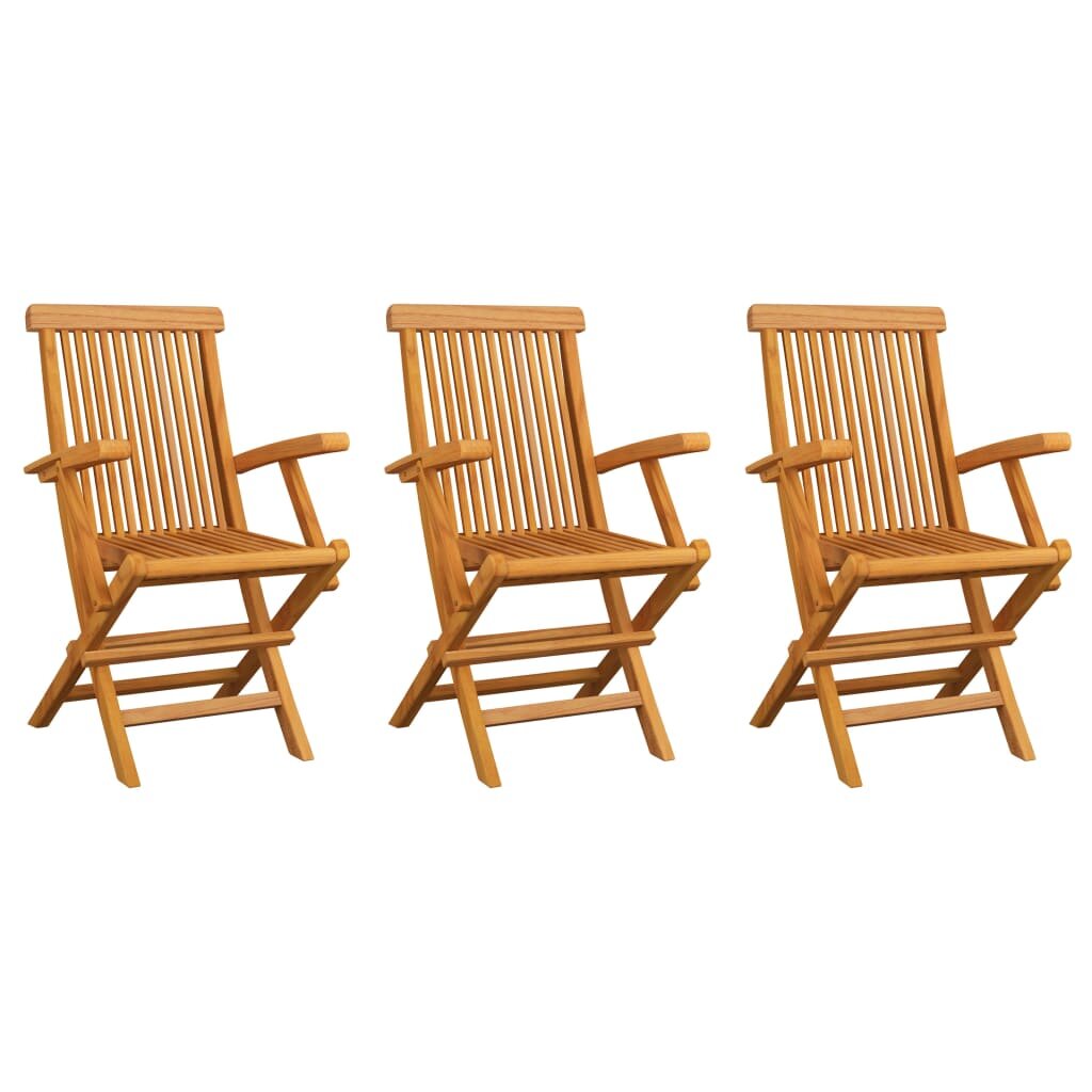 Image of Garden Chairs 3 pcs Solid Teak Wood