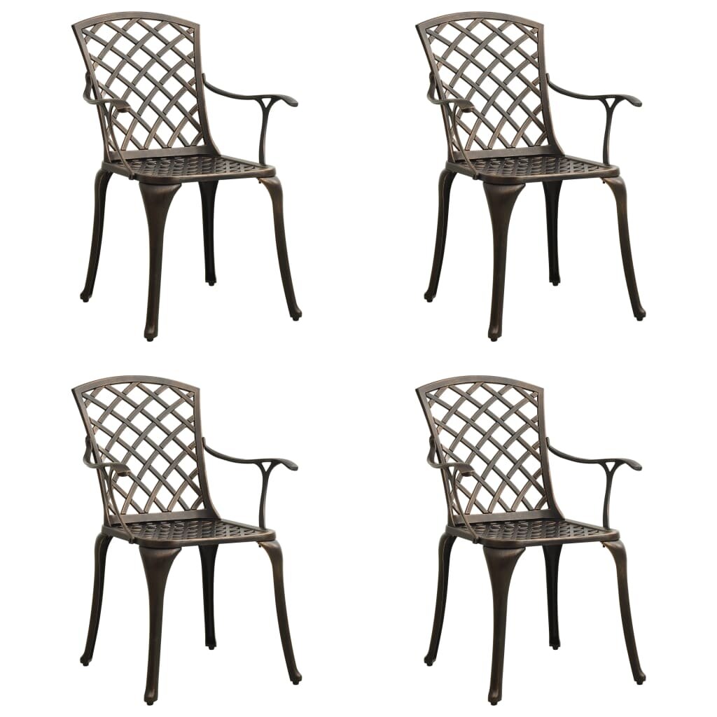 Image of Garden Chairs 4 pcs Cast Aluminum Bronze
