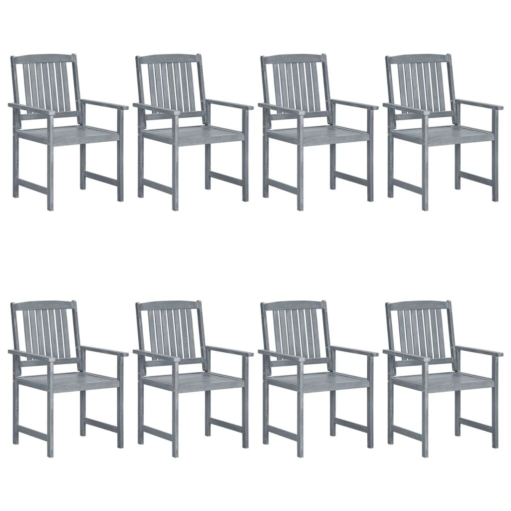 Image of Garden Chairs 8 pcs Solid Acacia Wood Gray