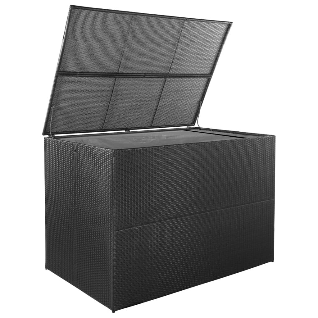 Image of Garden Storage Box Black 59"x394"x394" Poly Rattan
