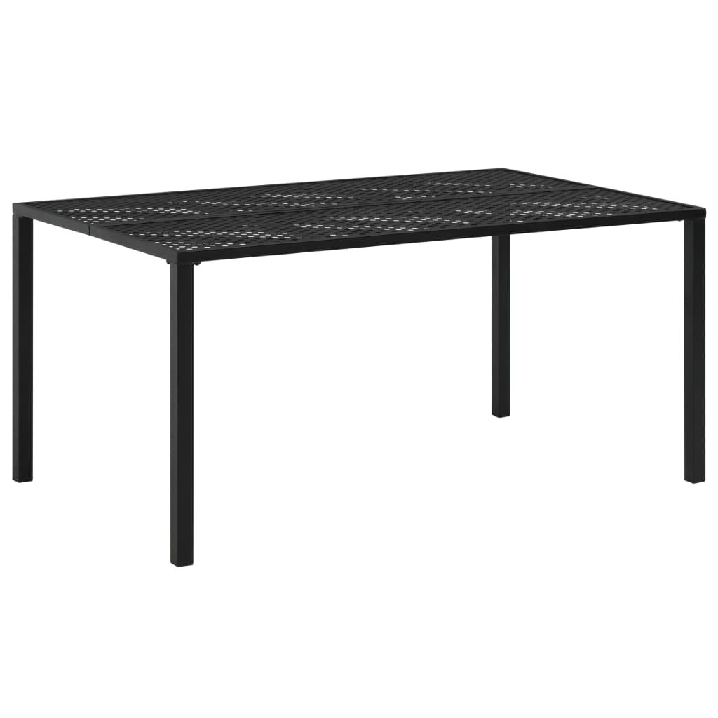 Image of Garden Table Black 591"x354"x283" Steel