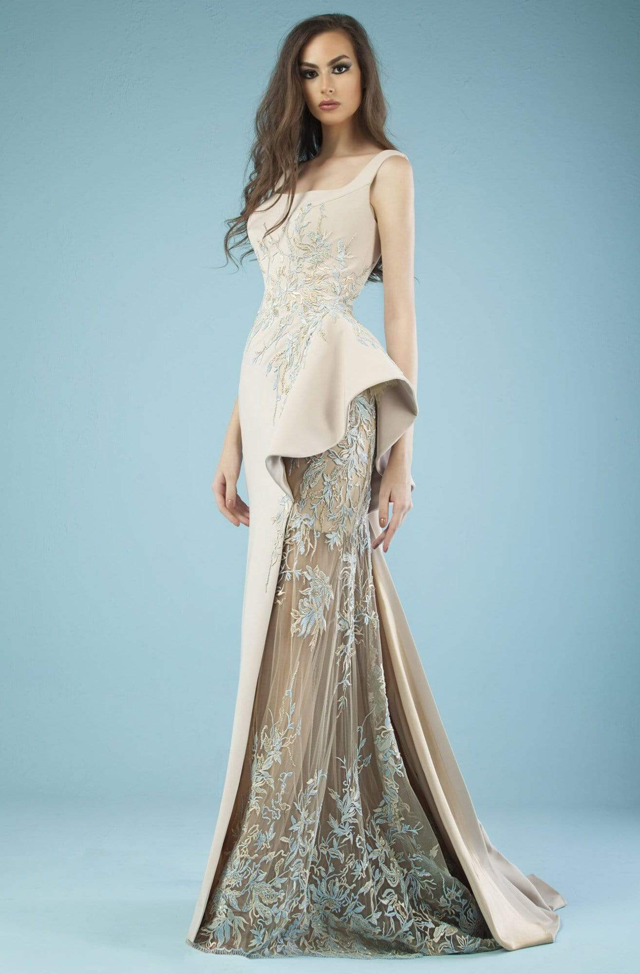 Image of Gatti Nolli Couture - ED-4405 Asymmetric Sleeveless Mermaid Gown