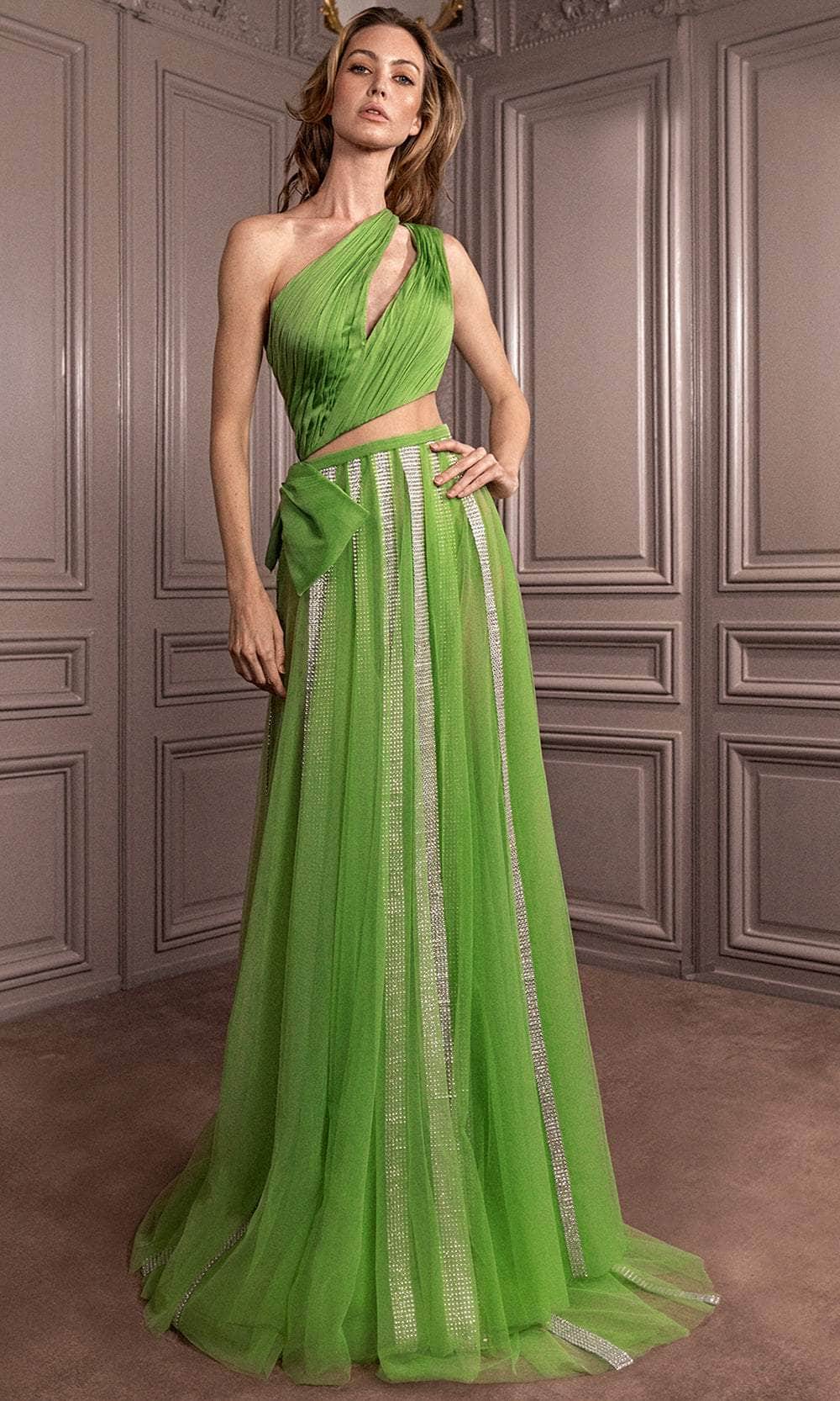 Image of Gatti Nolli Couture GA-6772 - Shirred Cutout Evening Dress