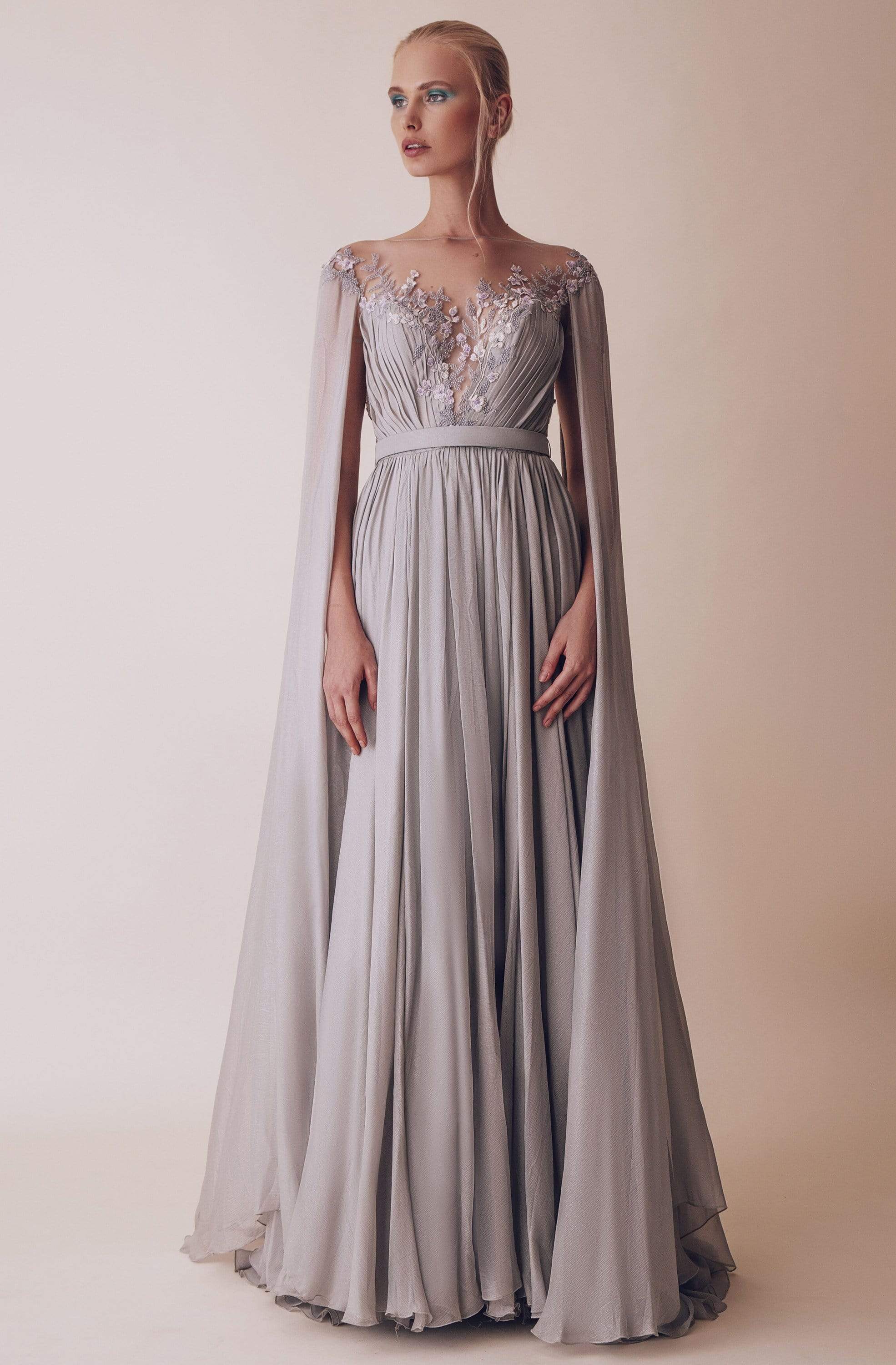 Image of Gatti Nolli Couture - OP-4963 Embroidered Illusion Bateau A-line Gown