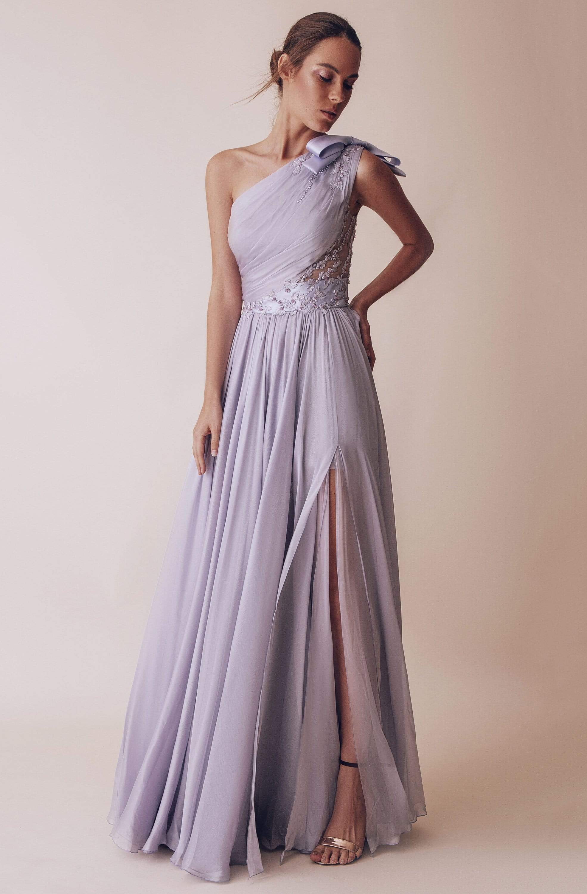 Image of Gatti Nolli Couture - OP-4981 Embellished One Shoulder A-line Gown