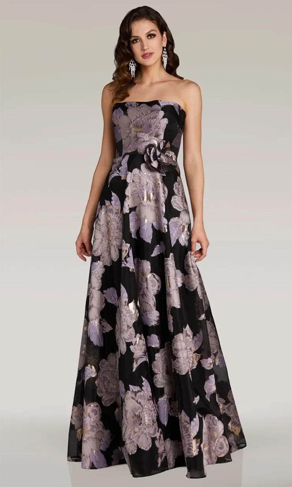 Image of Gia Franco 12373 - Floral A-Line Evening Dress