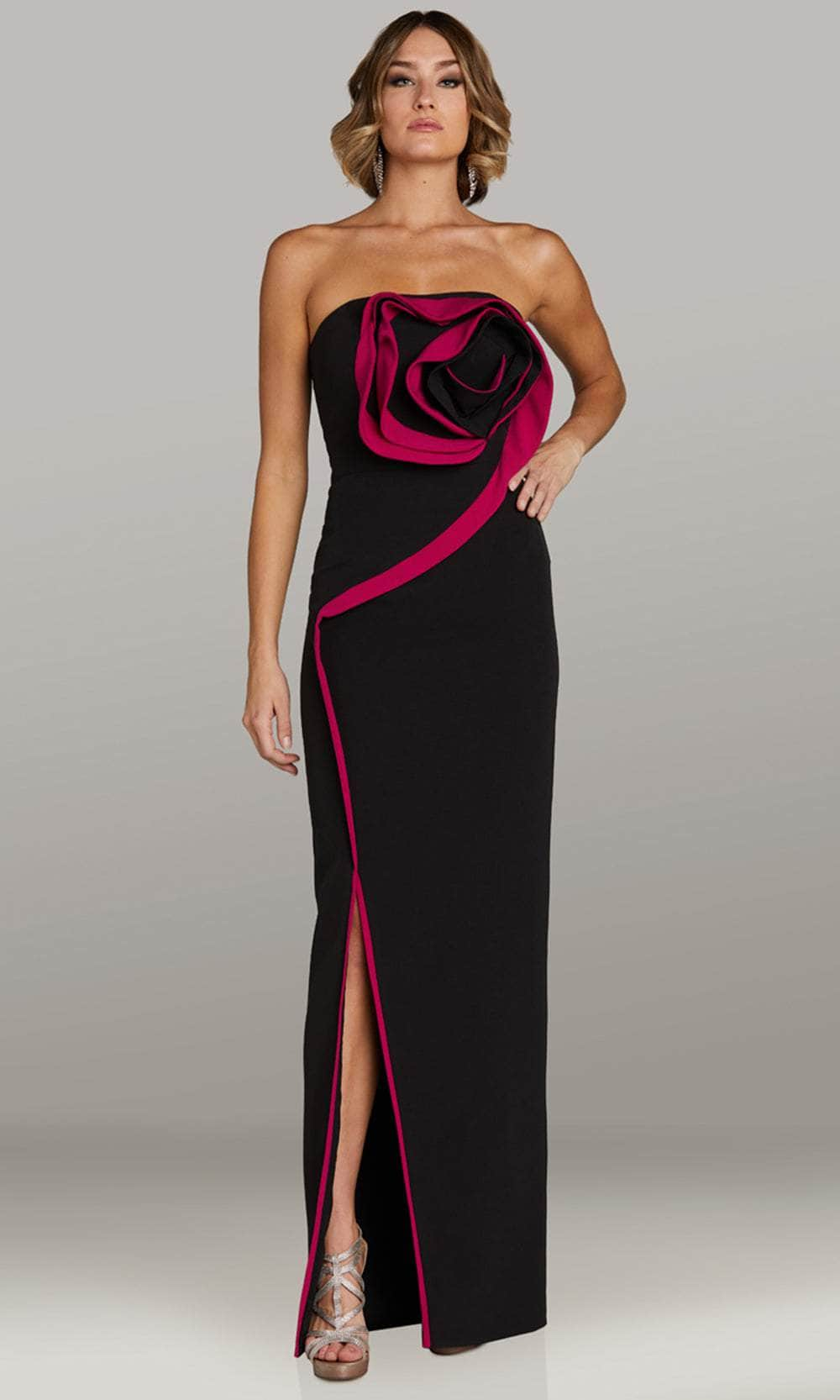 Image of Gia Franco 12435 - Floral Accent Strapless Evening Gown