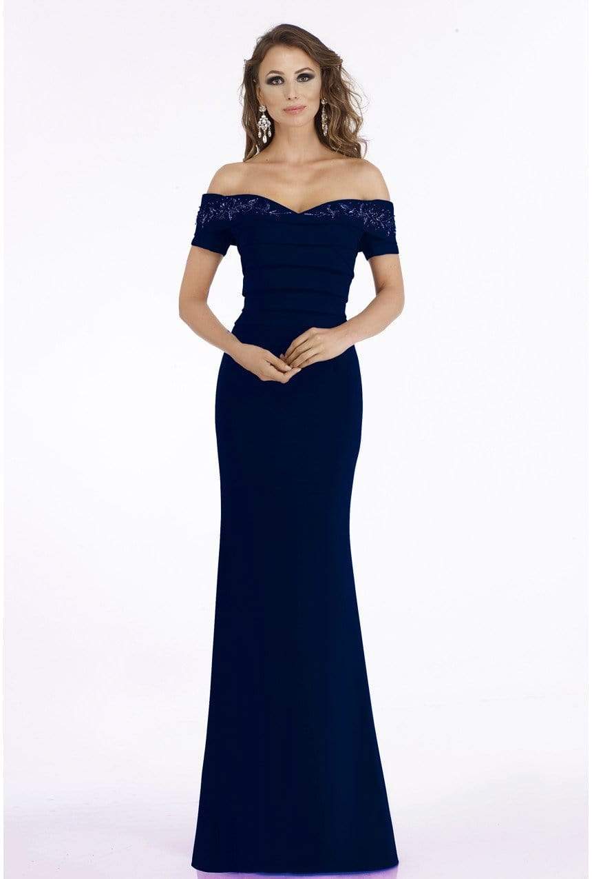 Image of Gia Franco - 12916 Off-Shoulder Pleated Evening Gown