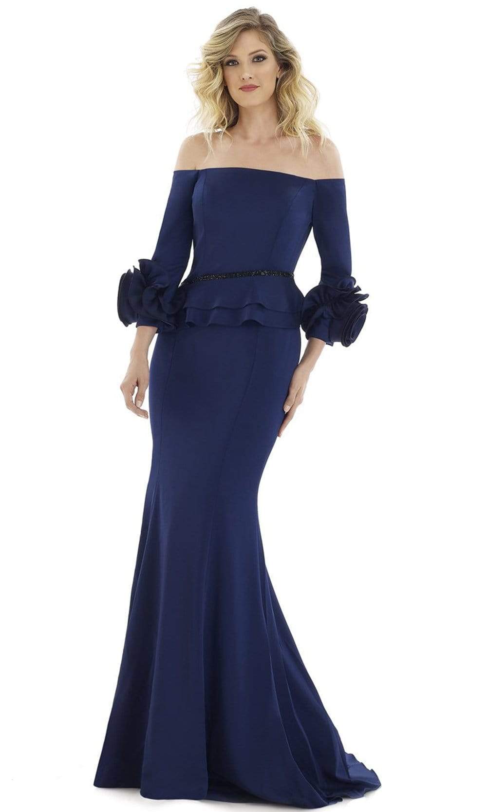 Image of Gia Franco - 12983 Ruffled Off Shoulder Trumpet Gown