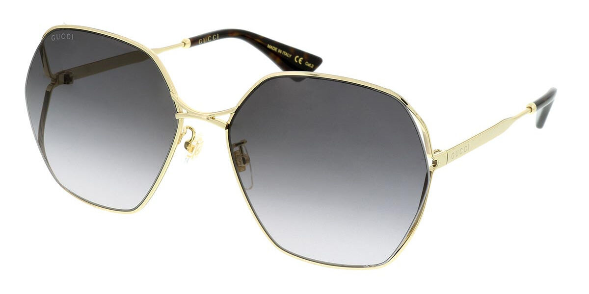 Image of Gucci GG0818SA Formato Asiático 001 Óculos de Sol Dourados Feminino BRLPT
