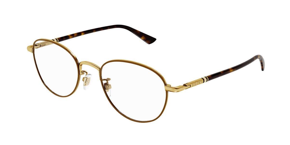 Image of Gucci GG1128OJ Formato Asiático 002 Óculos de Grau Marrons Feminino BRLPT