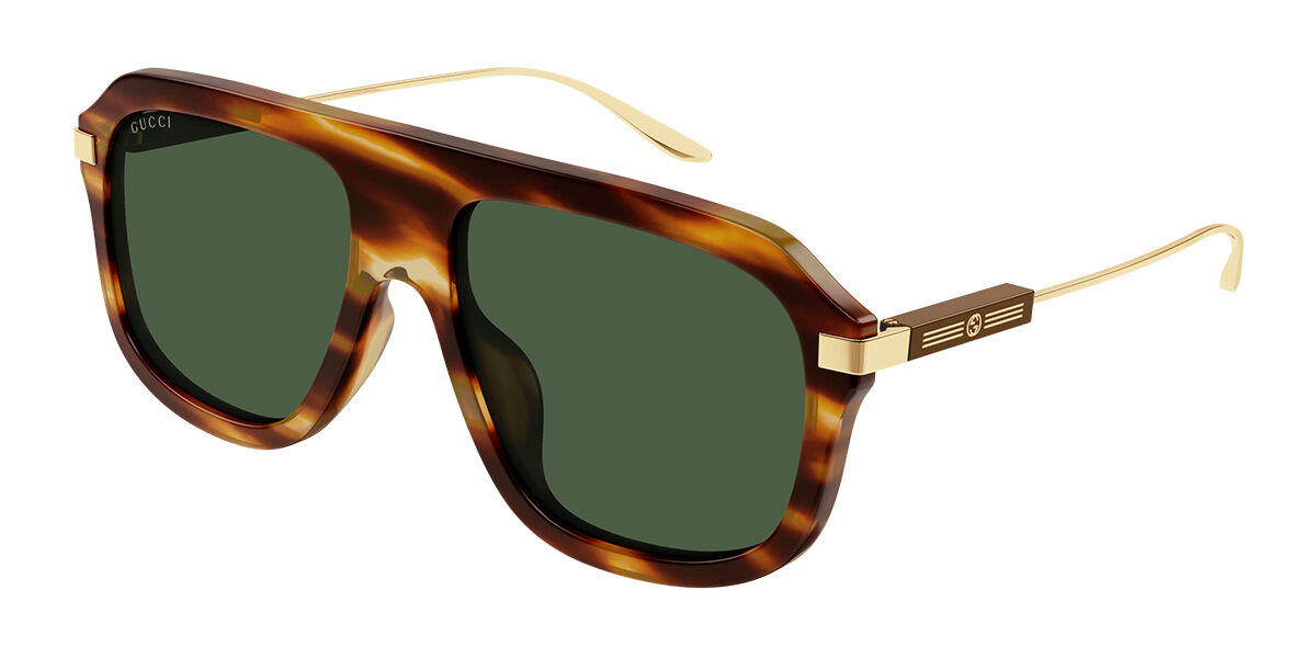 Image of Gucci GG1309S Formato Asiático 007 Óculos de Sol Tortoiseshell Masculino BRLPT