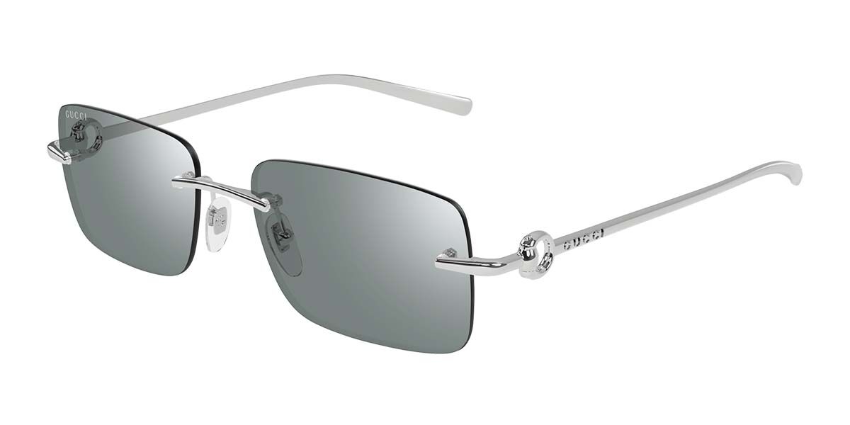 Image of Gucci GG1703S 002 55 Lunettes De Soleil Homme Argentées FR