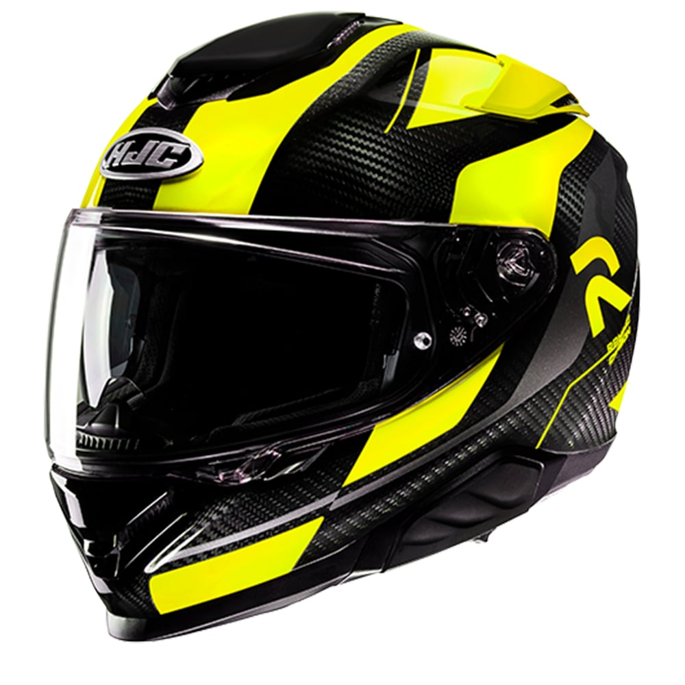 Image of HJC RPHA 71 Carbon Hamil Black Yellow Full Face Helmet Size S ID 8804269474785