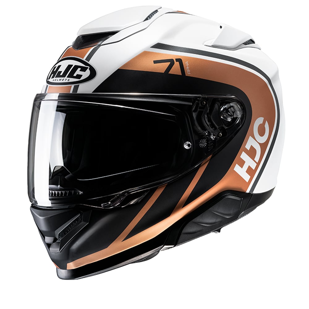 Image of HJC RPHA 71 Mapos White Brown Mc9Sf Full Face Helmet Talla S