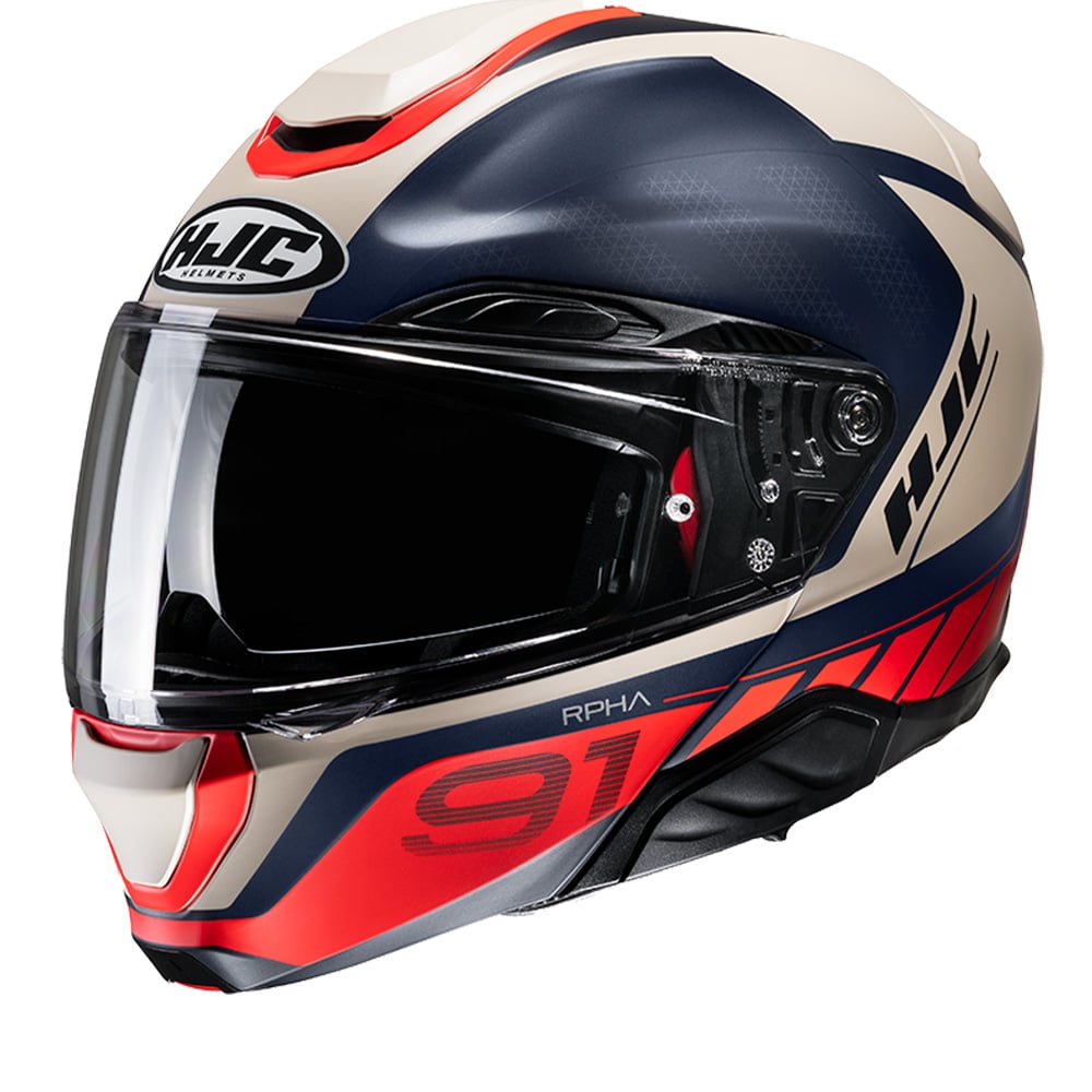 Image of HJC RPHA 91 Rafino Black Beige Mc1Sf Modular Helmet Size XL EN