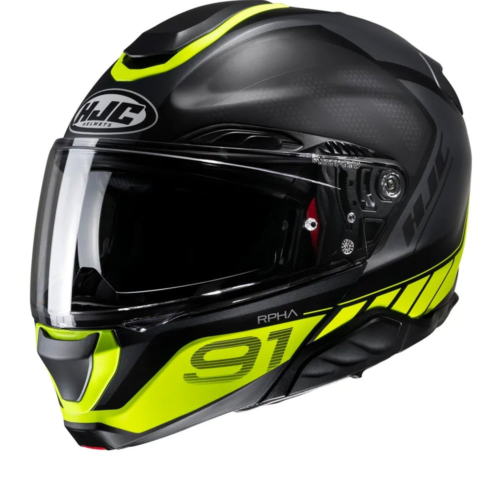 Image of HJC RPHA 91 Rafino Noir Jaune Mc3Hsf Casque Modulable Taille L