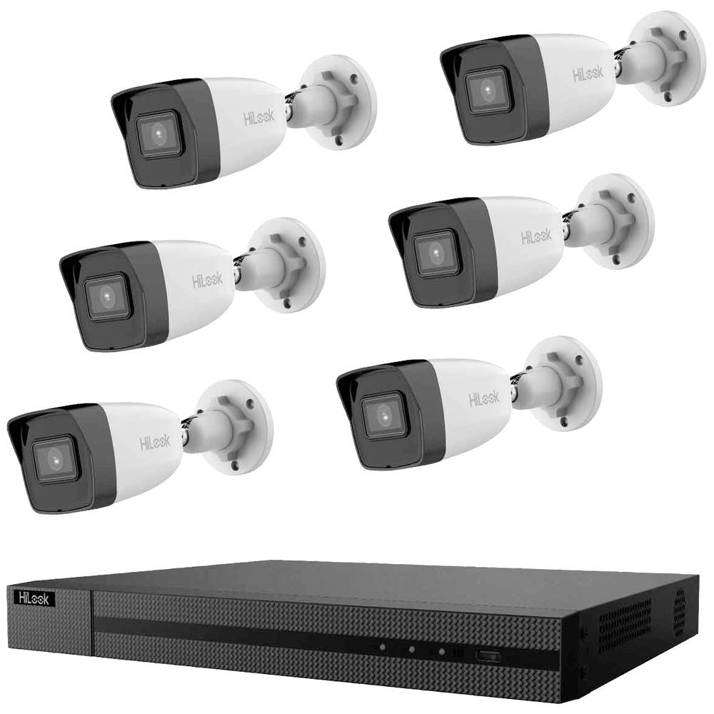 Image of HiLook IK-6288BH-MH/P IK-6288BH-MH/P LAN IP-CCTV camera set 8-channel incl 6 cameras 3840 x 2160 p