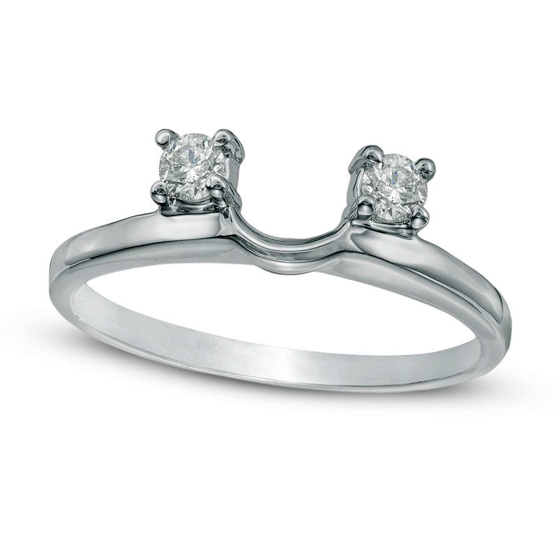 Image of ID 1 020 CT TW Natural Clarity Enhanced Diamond Solitaire Enhancer in Solid 14K White Gold